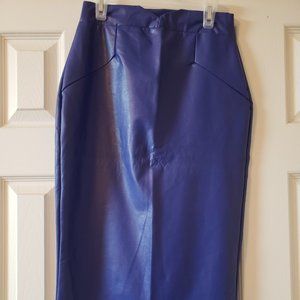 Purple faux leather pencil skirt size M
